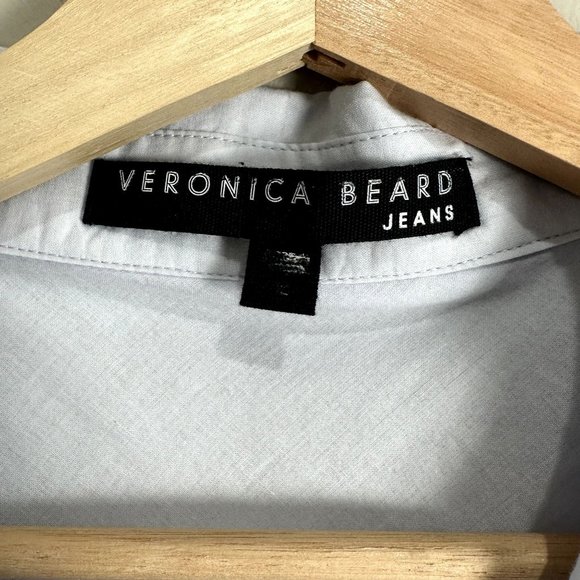 Veronica Beard Light Blue Button Up Shirt Womens Size L 100% Cotton - Picture 2 of 10